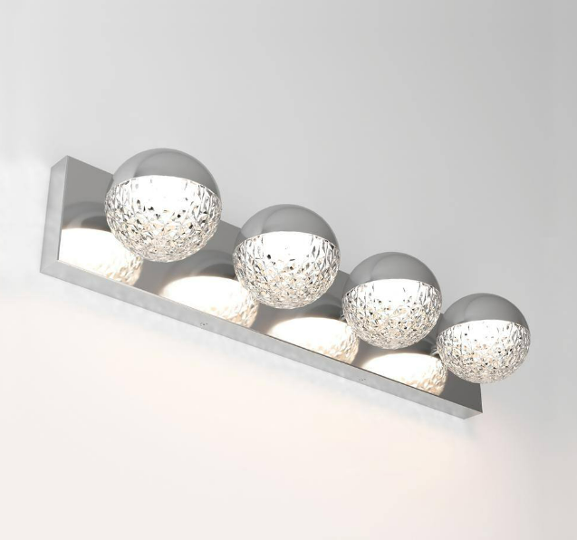 Artika - Carat 27 in. 4-Light Chrome LED Modern Bath Vanity Light Bar for Bathroom