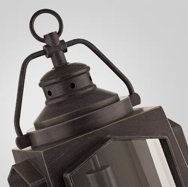 1-Light Charred Iron Outdoor Wall Lantern Sconce