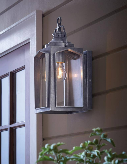 1-Light Charred Iron Outdoor Wall Lantern Sconce