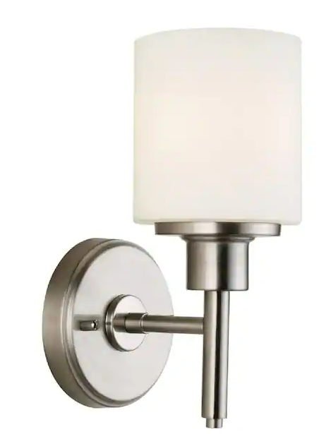 Aubrey 1-Light Satin Nickel Indoor Wall Mount