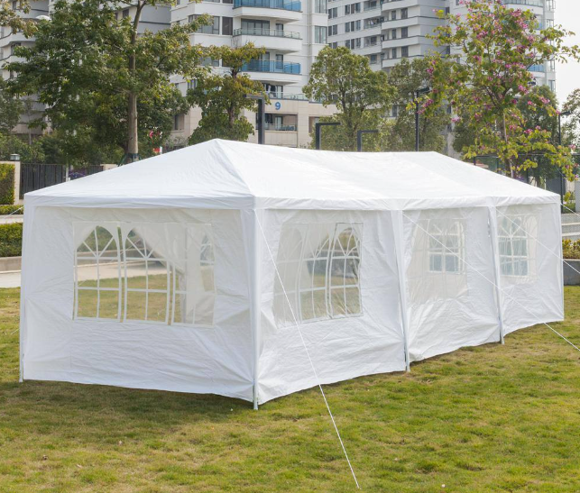 10 ft. x 30 ft. White Party Wedding Tent Canopy 6 Sidewall and 2-Doors