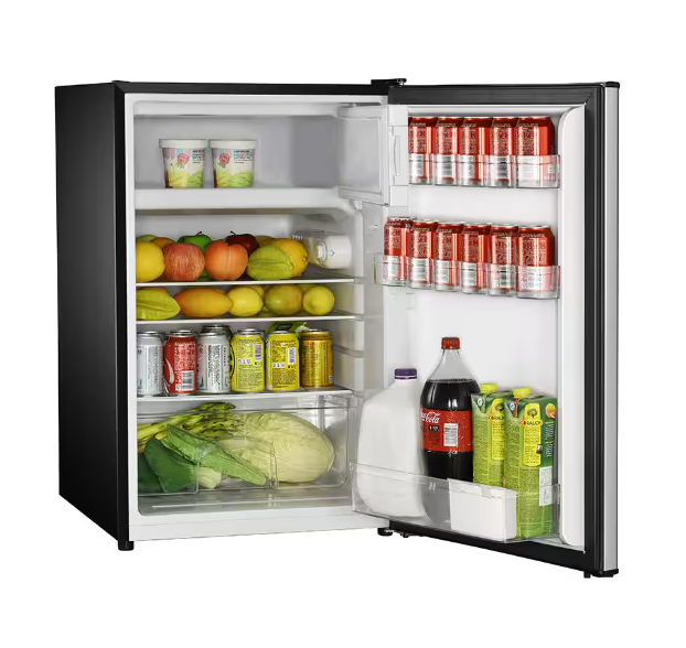 Magic Chef - 4.5 cu. ft. Mini Fridge with True Freezer in Stainless Look