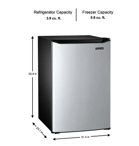 Magic Chef - 4.5 cu. ft. Mini Fridge with True Freezer in Stainless Look