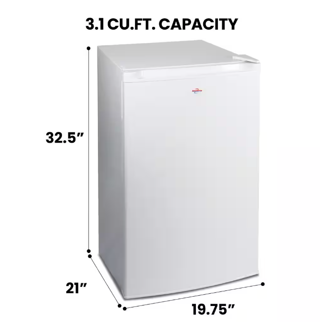 Koolatron - Compact Upright Freezer 3.1 cu. ft.. (88L) White, Energy-Efficient Manual Defrost, Flat Back