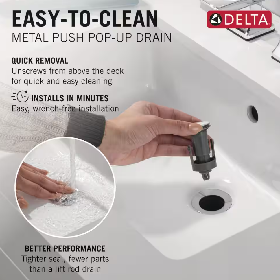 Delta - Modern Single Hole Single-Handle Bathroom Faucet in Chrome