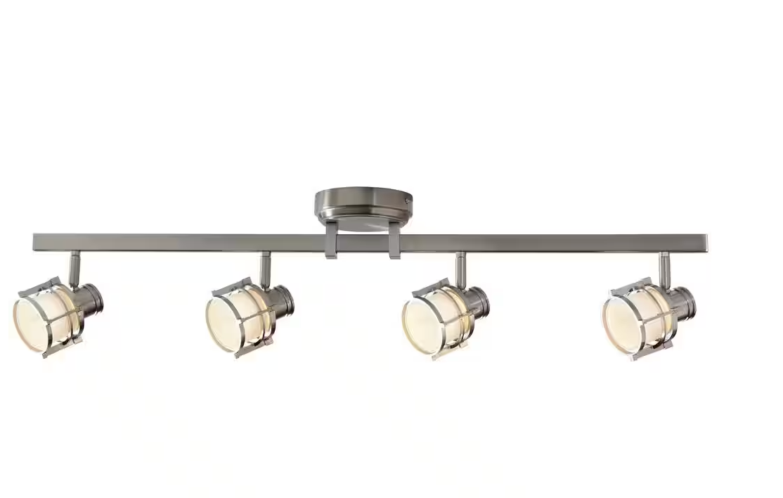 4-Light Pewter Integrated LED Track Lighting Fixture