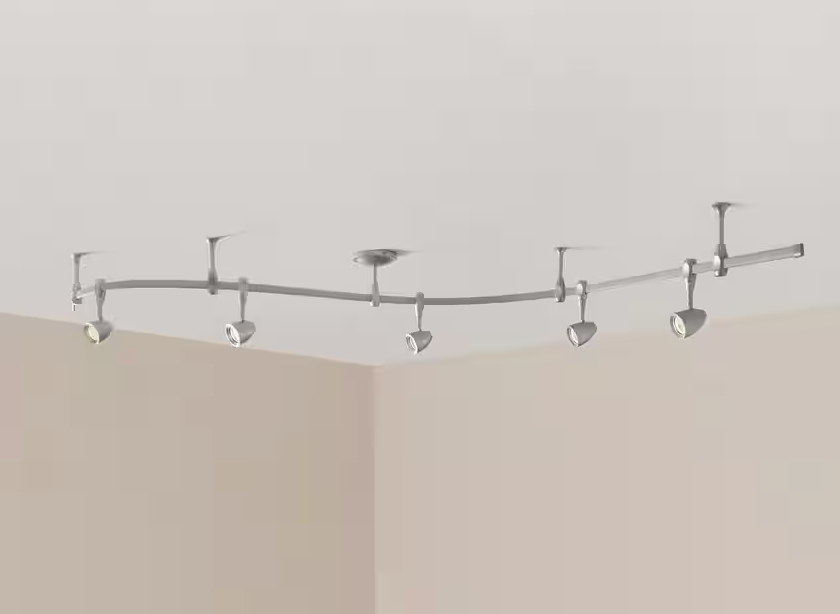 8 ft. Silver 5-Light Integrated LED Flex Track Lighting Kit