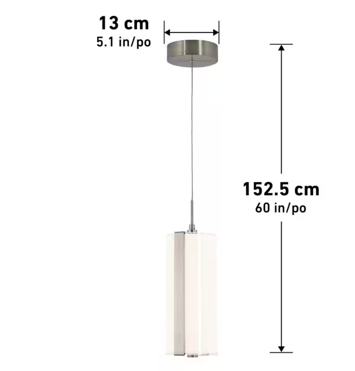 Artika Subway Round 12-Watt 1 Light Chrome Modern Integrated LED Mini Pendant Light Fixture for Kitchen Island