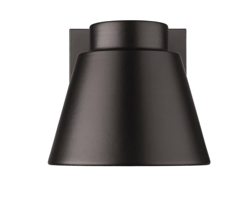 Asher 5.5 in. 1-Light Oil Rubbed Bronze Outdoor Hardwired LED Integrated Coach Wall Sconce with Sandblast Glass Shade