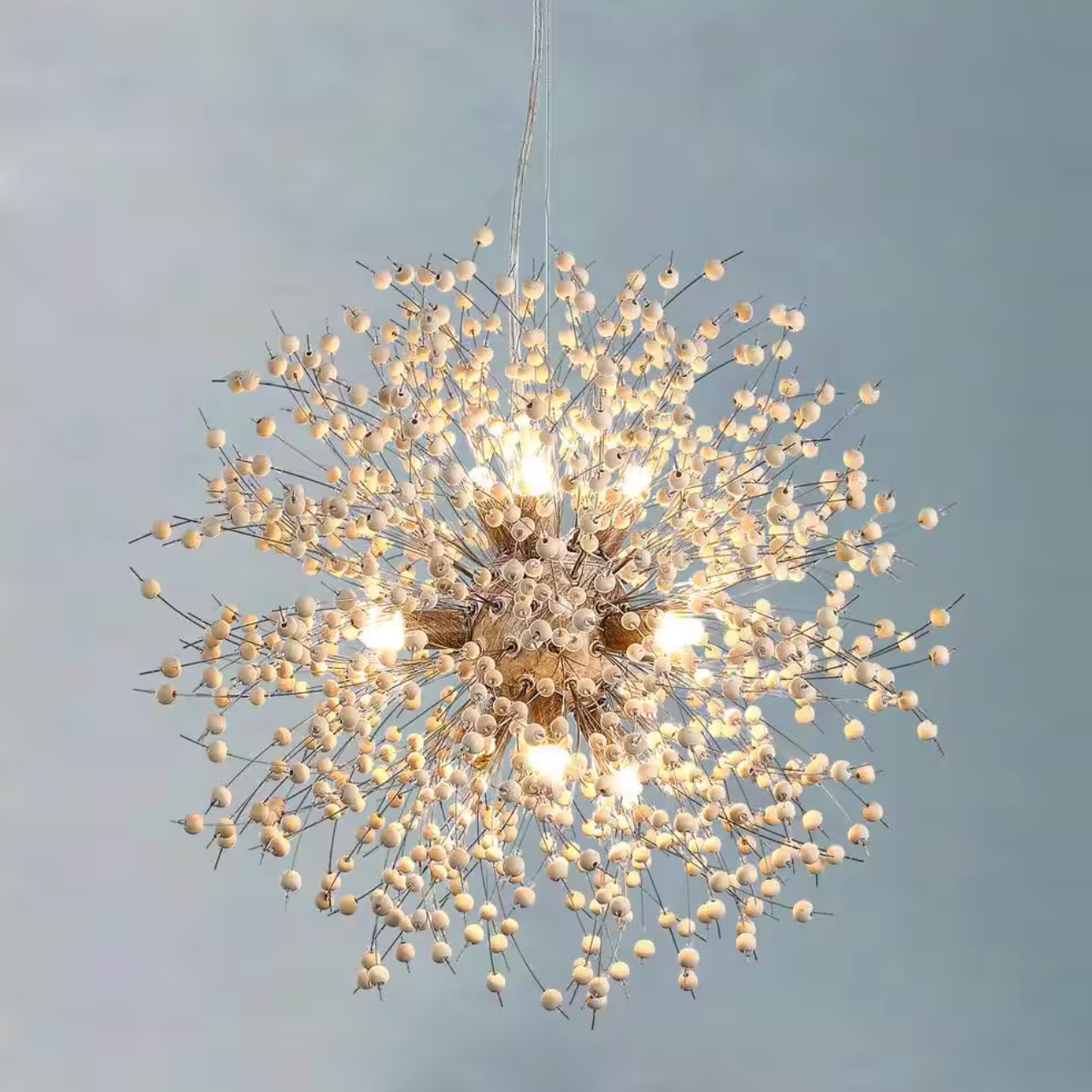 Calzada 9-Light Firework Sputnik Sphere Chandelier Rustic Dandelion Pendant Lighting for Living Room Dining Room Kitchen