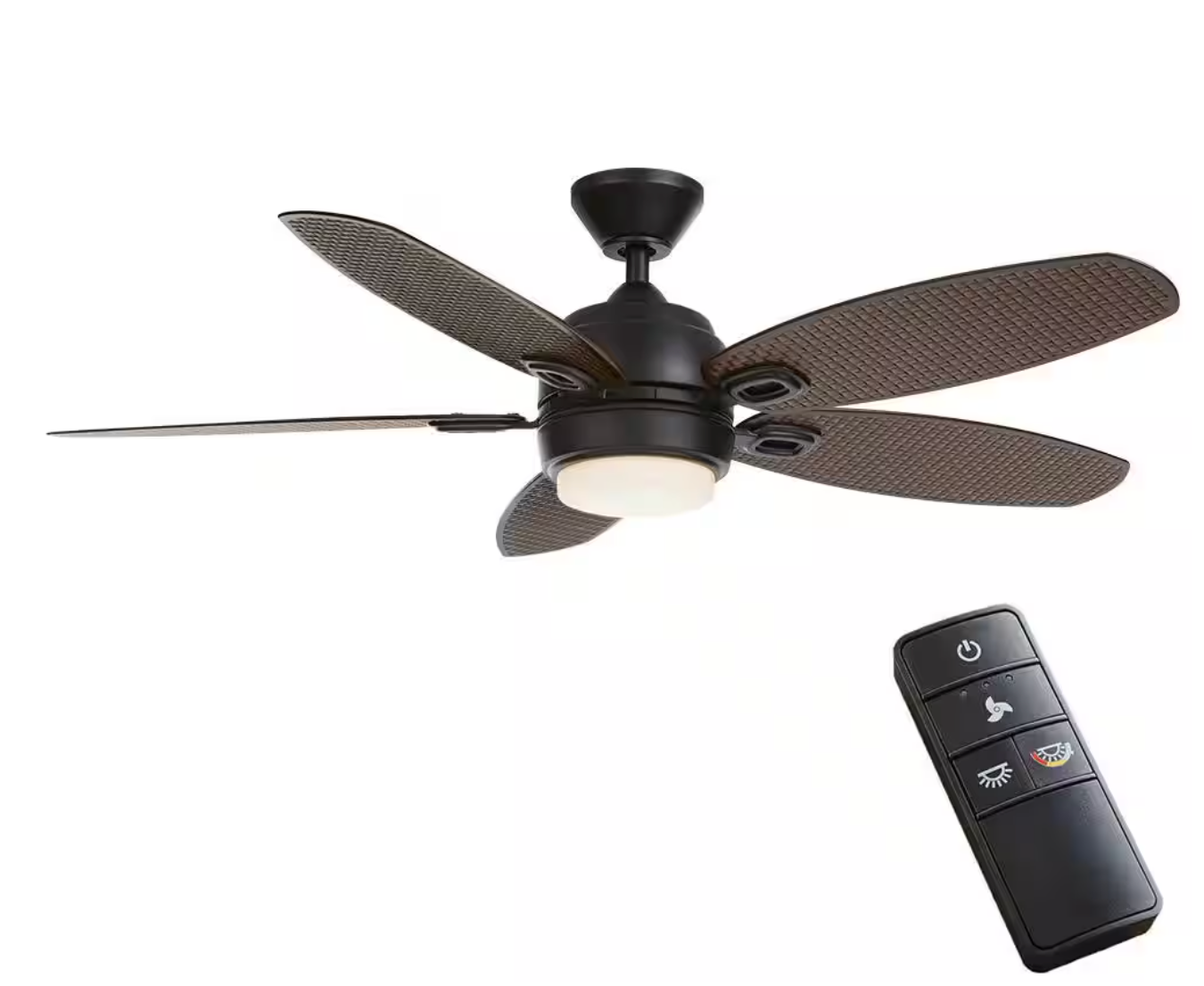 Daniel Island 52 in. White Color Changing Integrated LED Outdoor Matte Black Ceiling Fan with Light Kit and Remote