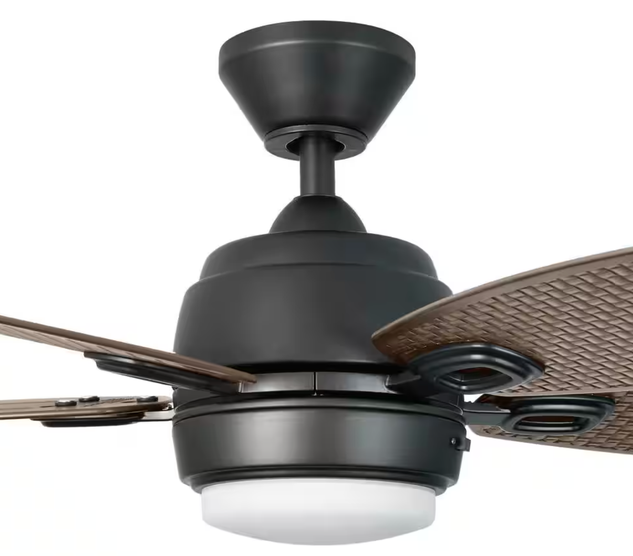 Daniel Island 52 in. White Color Changing Integrated LED Outdoor Matte Black Ceiling Fan with Light Kit and Remote