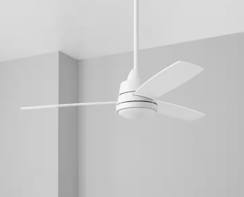 Caprice 52 in. Integrated LED Indoor Matte White Ceiling Fan with Light Kit and Remote Control (Hampton Bay)