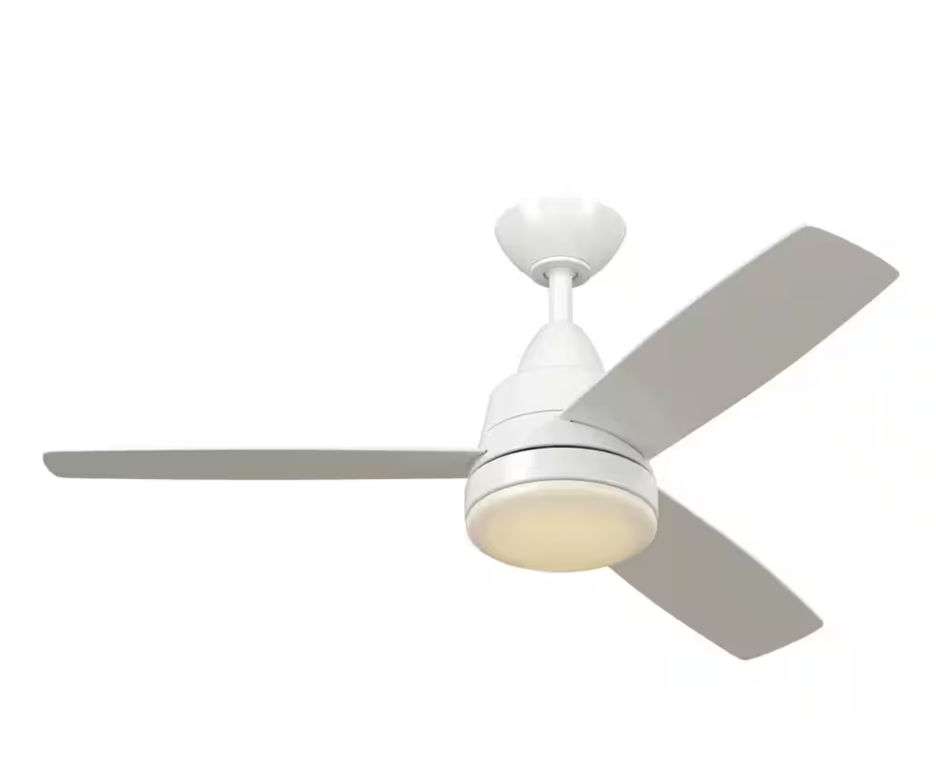 Caprice 52 in. Integrated LED Indoor Matte White Ceiling Fan with Light Kit and Remote Control (Hampton Bay)