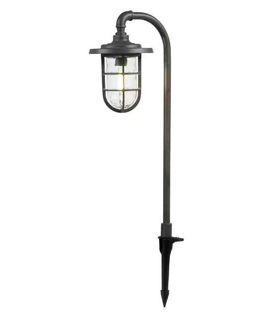 Greenwood Low Voltage Zinc LED Outdoor Path Light with Water Glass Shade