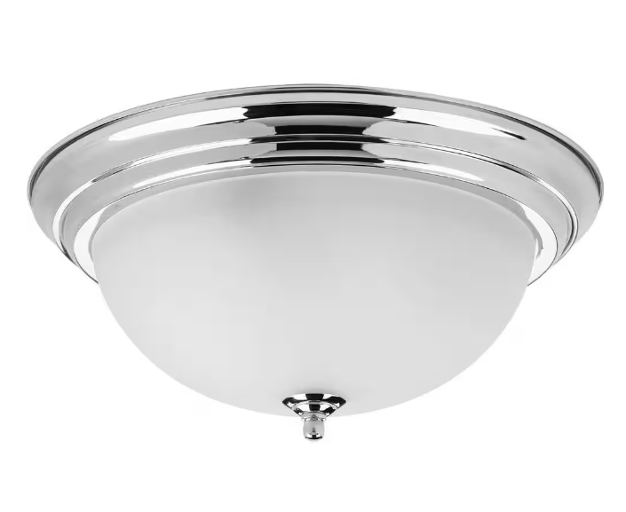 Dome Glass Collection 3-Light Polished Chrome Flush Mount with Etched Glass (Progress Lighting)