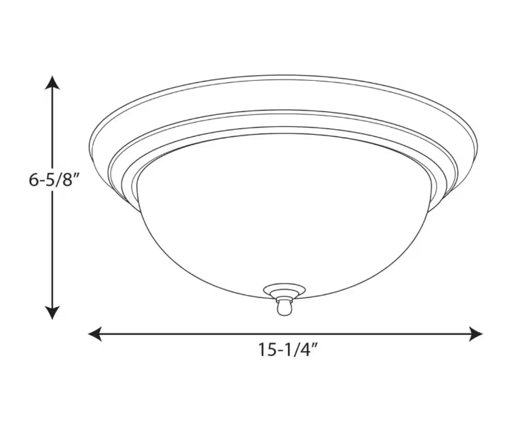 Dome Glass Collection 3-Light Polished Chrome Flush Mount with Etched Glass (Progress Lighting)