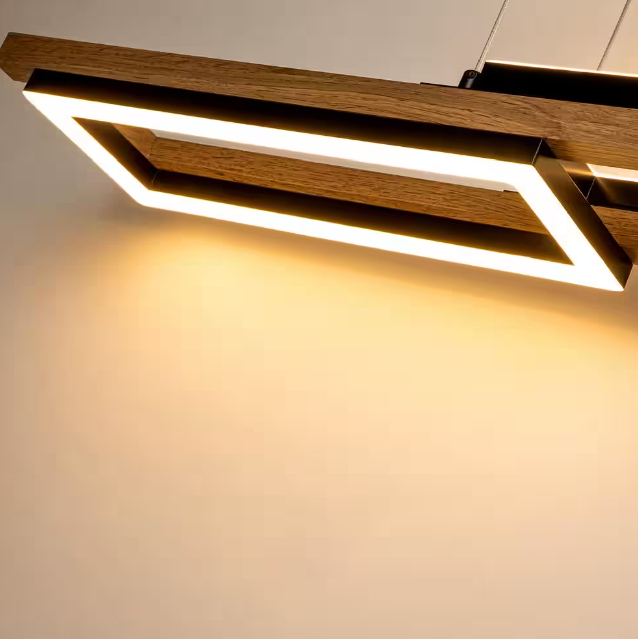 Iris 3-Light Integrated LED Linear Chandelier Kitchen Island Pendant with Wood Accents