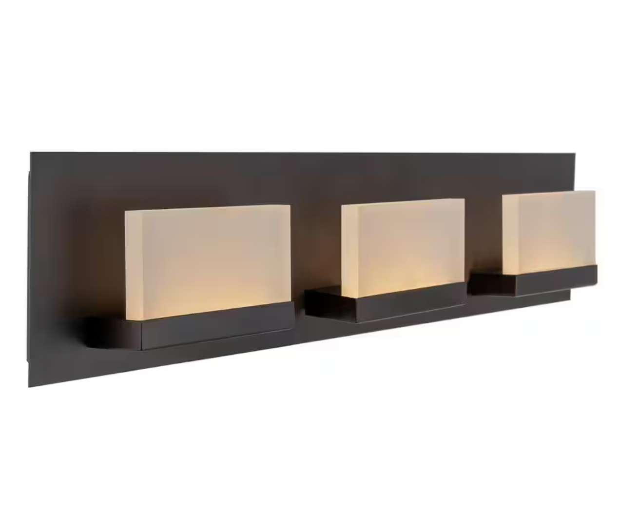 Everett 2.75 in. 3-Light Oil-rubbed Bronze Modern LED Bathroom Vanity Light with Frosted Shade