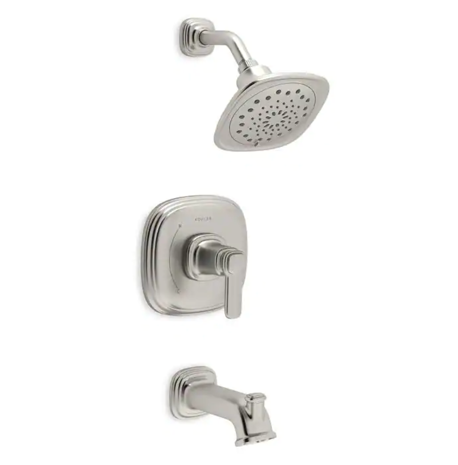 Numista Single-Handle 3-Spray Wall-Mount Tub and Shower Faucet in Vibrant Brushed Nickel (Valve Included)