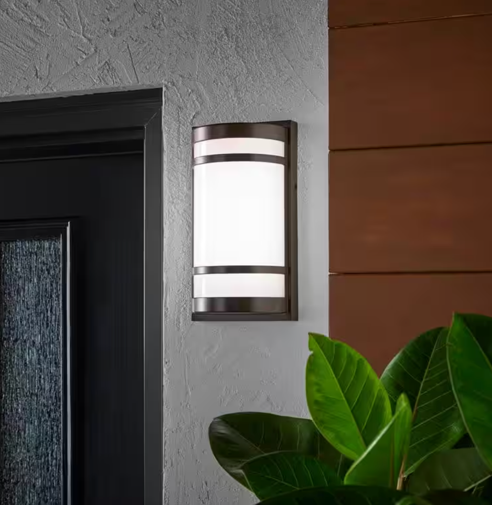 Mullen Oil Rubbed Bronze Hardwired LED Outdoor Wall Light Lantern Sconce with Integrated LED (HDC)