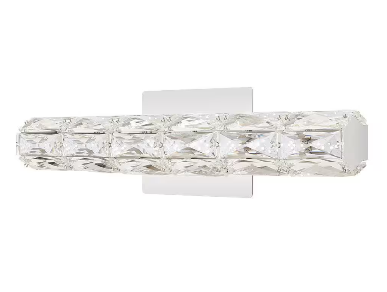 Keighley 18 in. Integrated LED Chrome Bathroom Vanity Light Fixture with Crystal Shade (Home Decorators Collection)