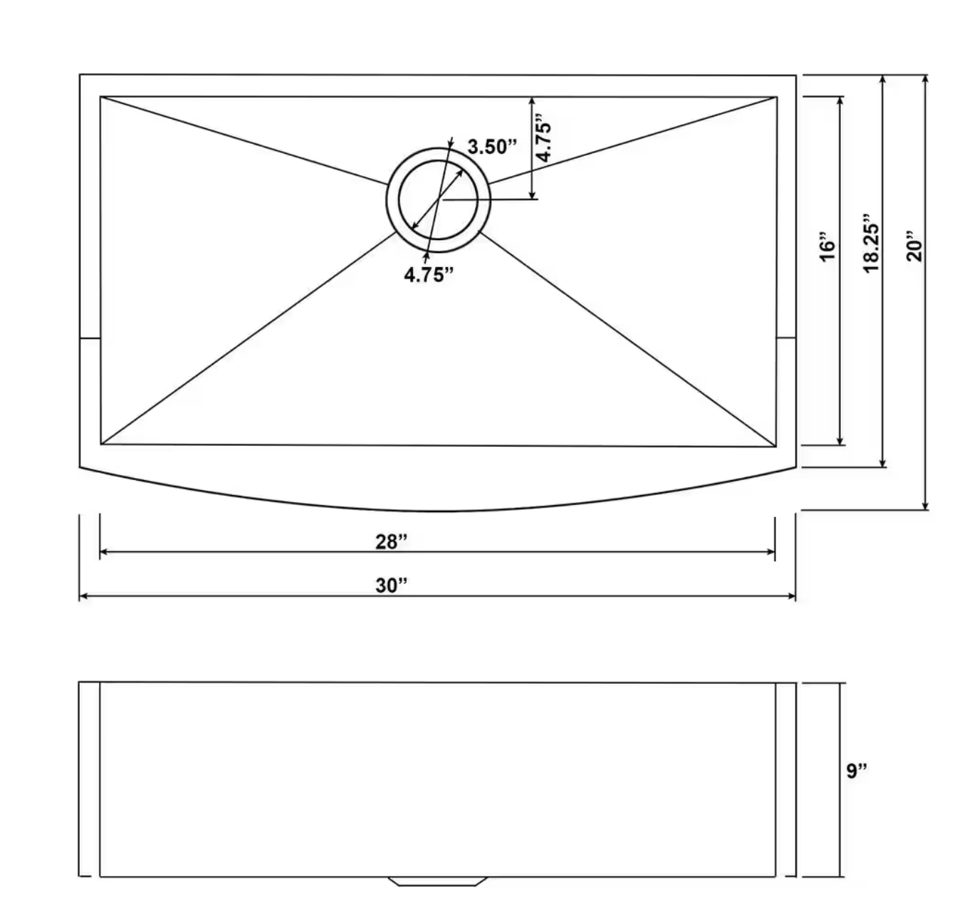 Handmade Farmhouse Apron Front Stainless Steel 30 in. x 20 in. Single Bowl Kitchen Sink Kit with Accessories (AKDY)