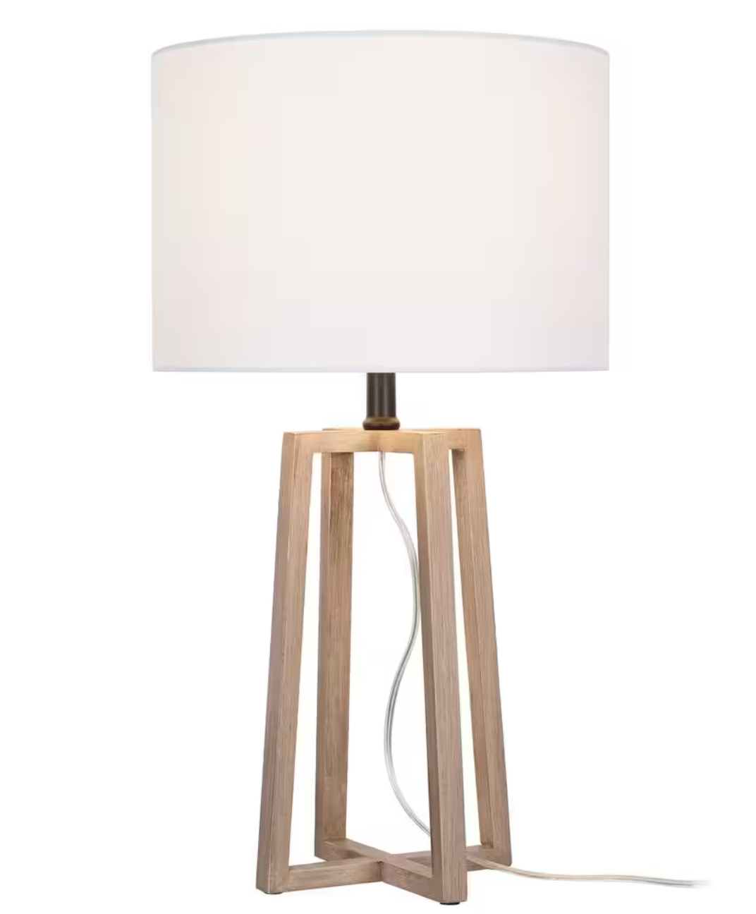 Woodbine 23.5 in. Walnut Wood Table Lamp (Hampton Bay)