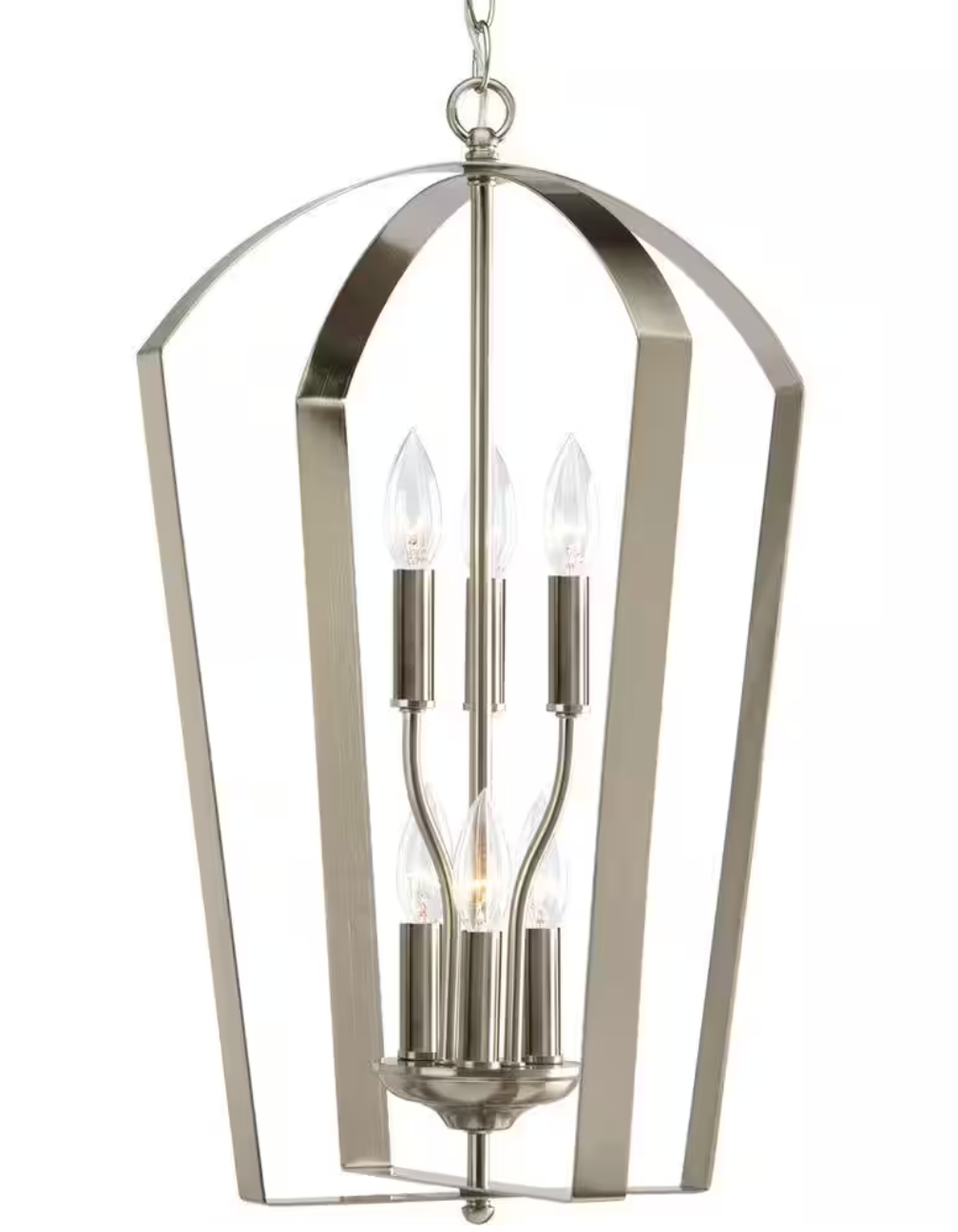 Six Light Foyer Pendant - Brushed Nickel - Hall & Foyer - Gather (Progress Lighting)