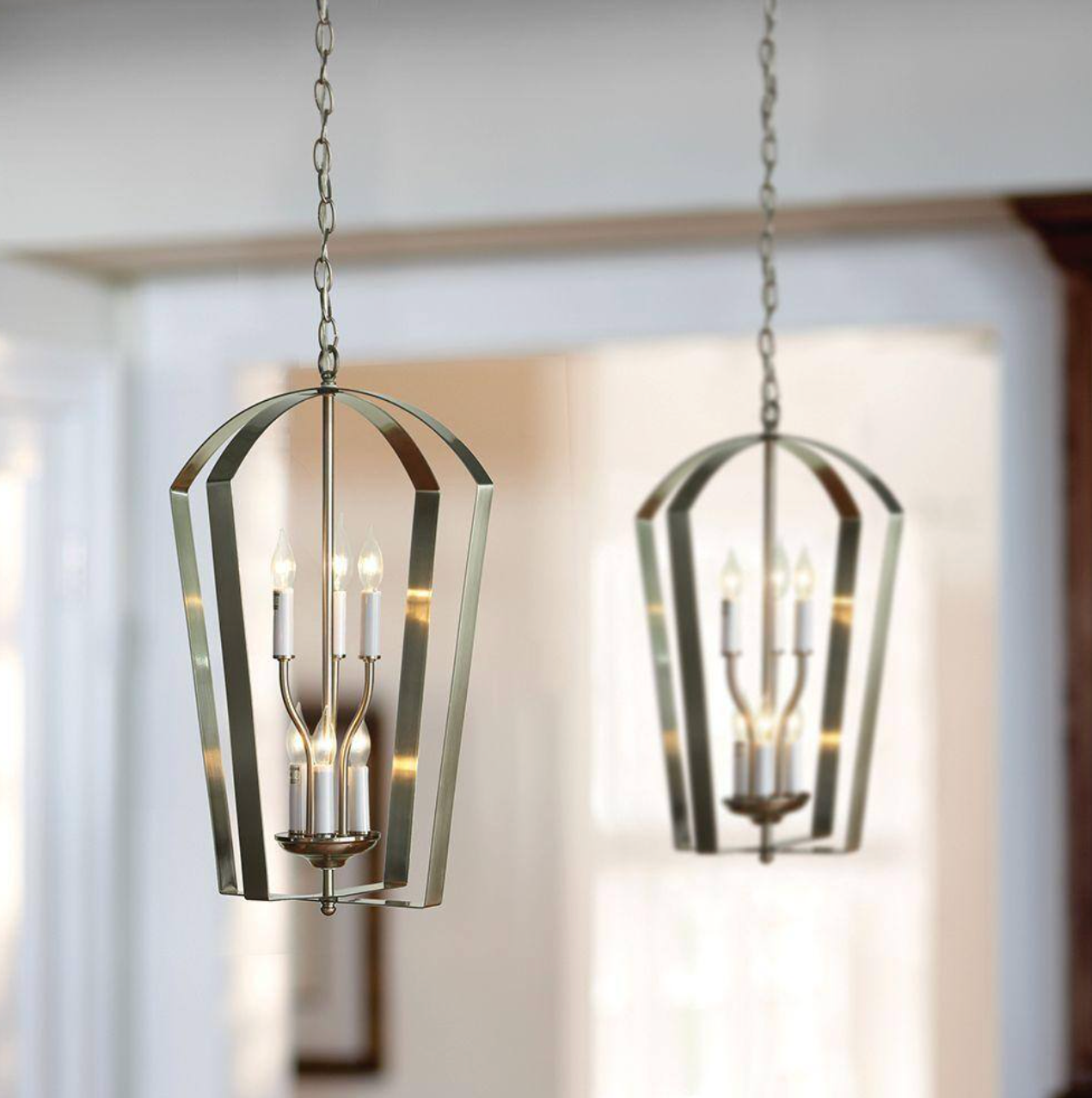 Six Light Foyer Pendant - Brushed Nickel - Hall & Foyer - Gather (Progress Lighting)