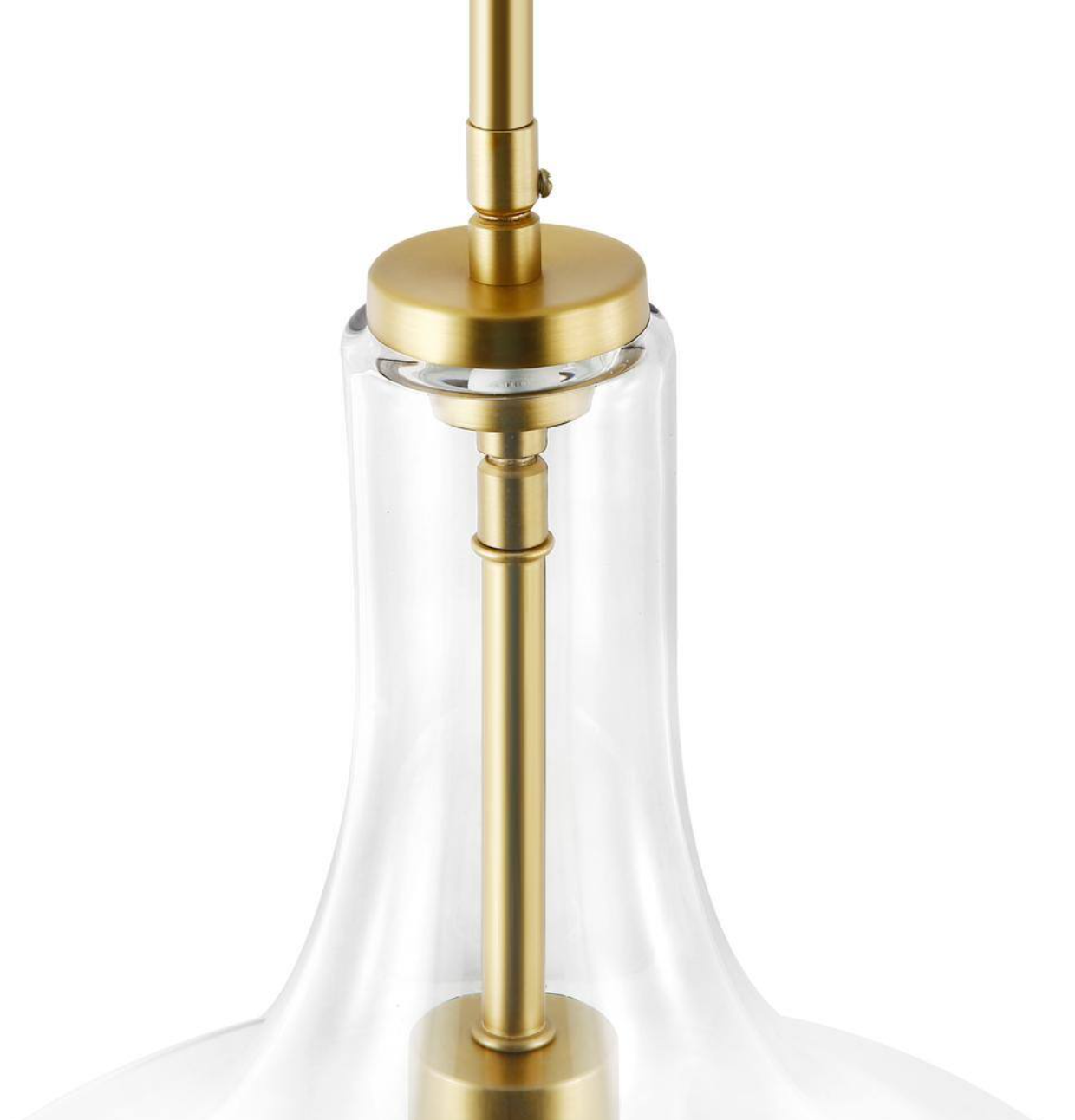 Sienna 1-Light Brushed Brass/Clear Pendant with Glass Shade (Light Society)