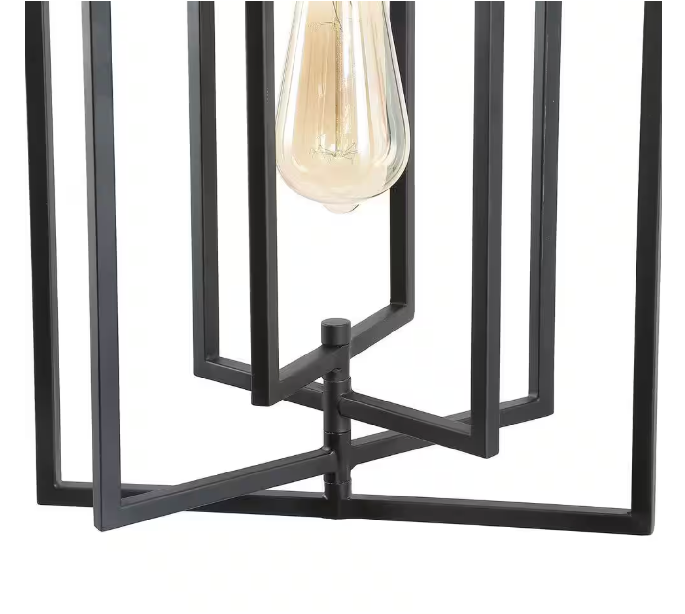 Modern Farmhouse Kitchen Pendant Lights, 1-Light Black Geometric Light Fixture for Kitchen Island with Swing Frame