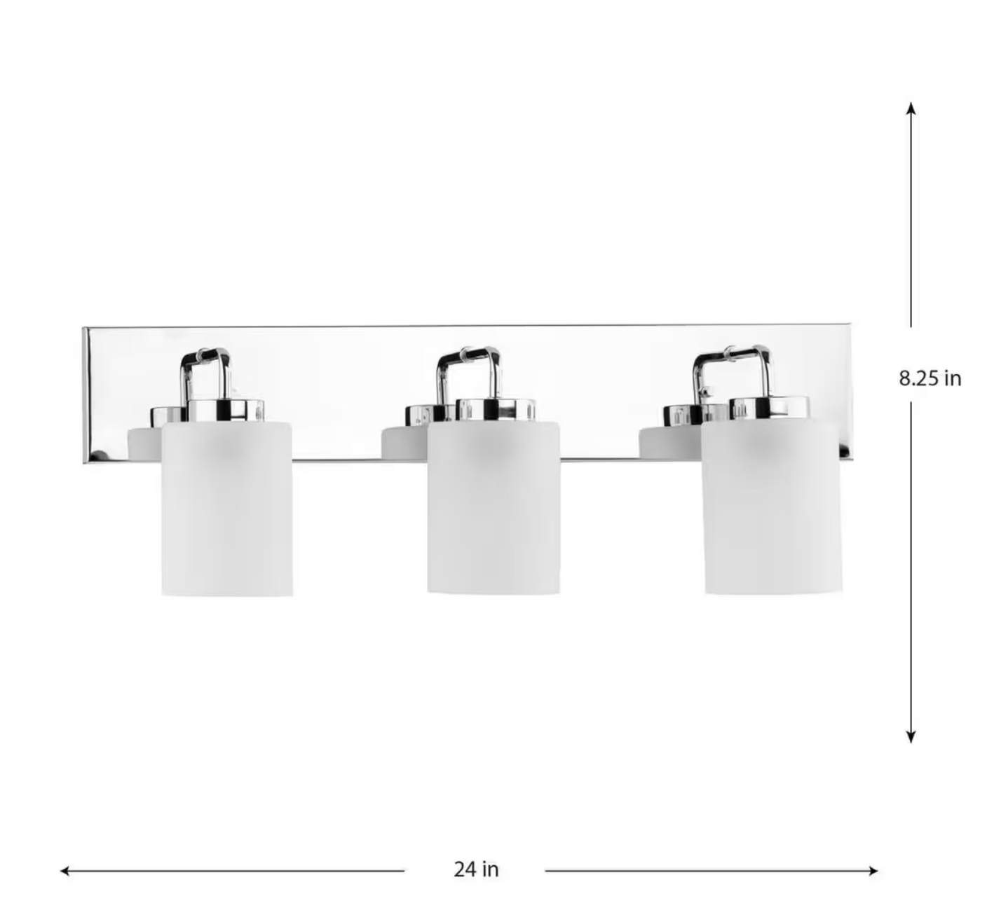 Merry Collection 24 in. 3-Light Polished Chrome and Etched Glass Transitional Style Bath Vanity Wall Light