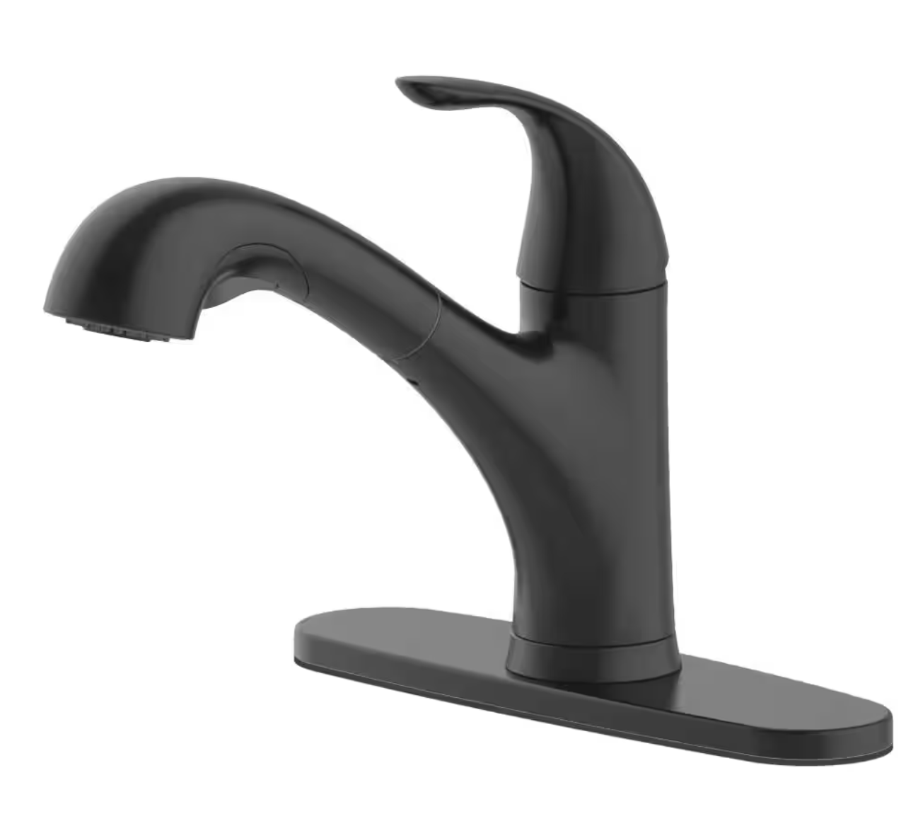 Market Single-Handle Pull-Out Sprayer Kitchen Faucet in Matte Black