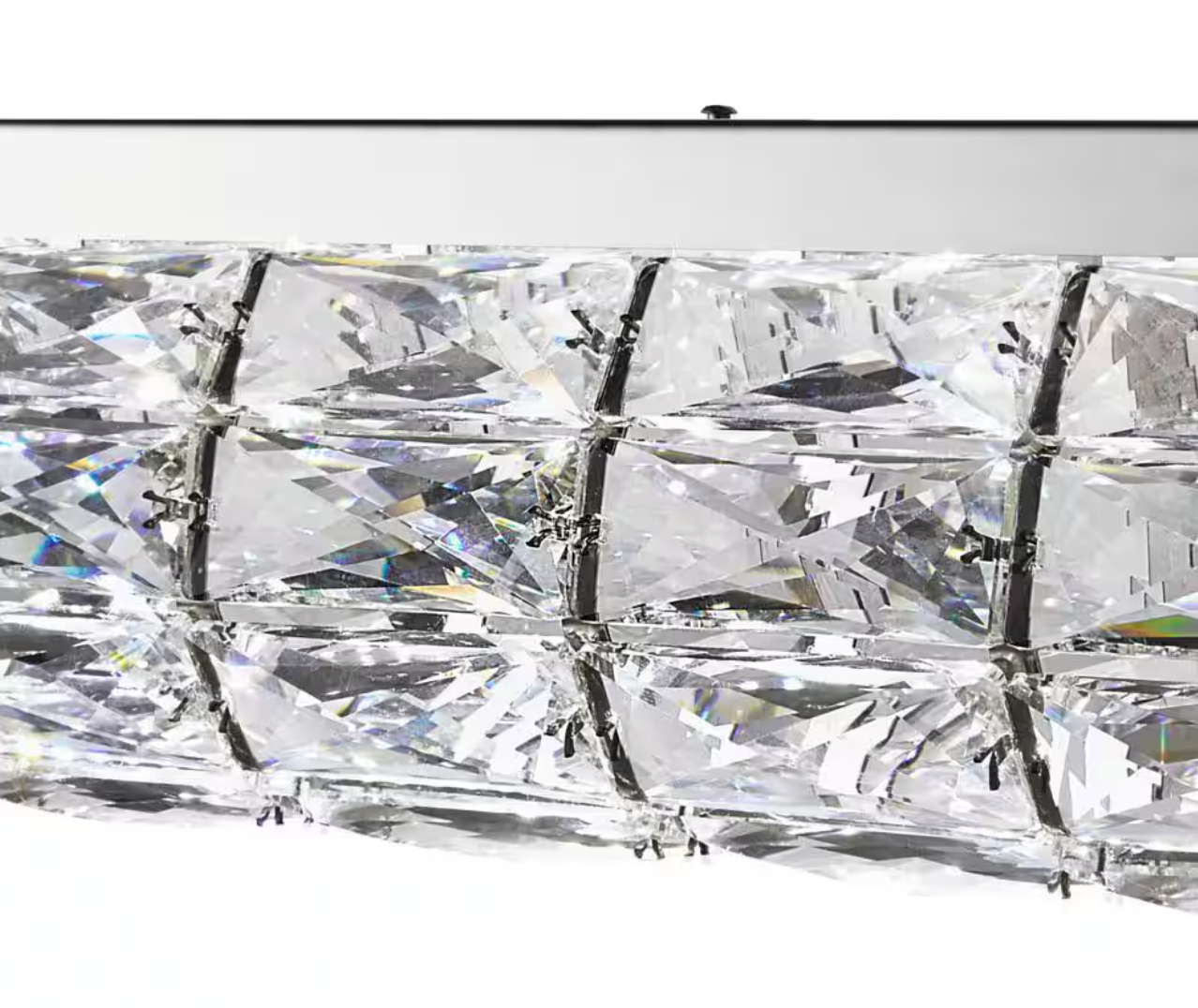 Keighley 36 in. Integrated LED Chrome Modern Linear Chandelier Light Fixture with Crystal Shade (HDC)