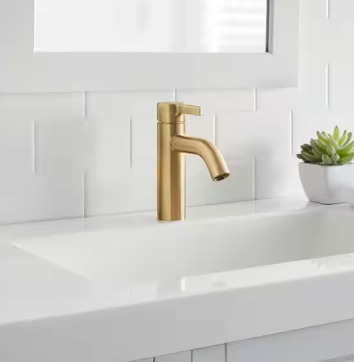 Glacier Bay Ryden Single Hole Single-Handle Bathroom Faucet in Brushed Gold