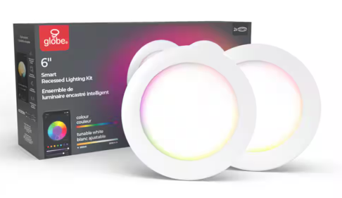 Smart Integrated LED 6 in Round RGB + Tuneable White Canless Recessed Light for Kitchen Bathroom Livingroom, White