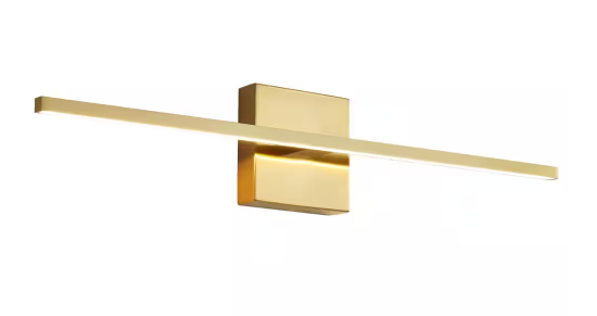 24 in. 1-Light Brushed Gold LED Vanity Light Bar 18-Watt Linear Bathroom Light Fixture Dimmable Sconces Wall Lighting