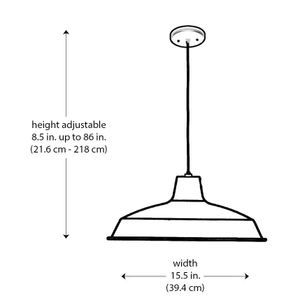 Sherman 1-Light White Pendant Light Fixture with Metal Shade