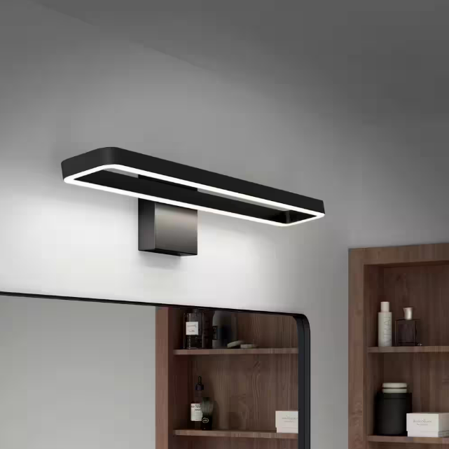 Artika - Hinge 27 in. 1 Light Black Modern Integrated LED 3 CCT Vanity Light Bar for Bathroom