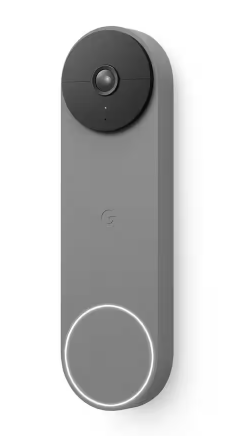 Google - Nest Doorbell (Battery) - Smart Wi-Fi Video Doorbell Camera - Ash