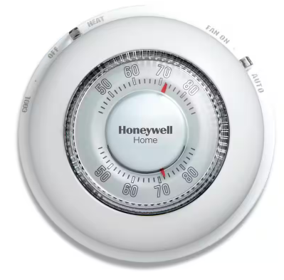 Round Non-Programmable Thermostat with 1H/1C Single Stage Heating and Cooling