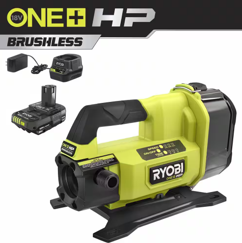 Ryobi - ONE+ HP 18V 1/4 hp Cordless Battery Powered Transfer Pump with 2.0 Ah Battery and Charger