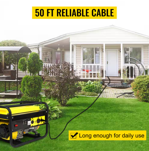 50 ft. Generator Extension Cord 250-Volt 30 Amp Generator Cord UL Listed Generator Power Cord with Twist Lock Connectors