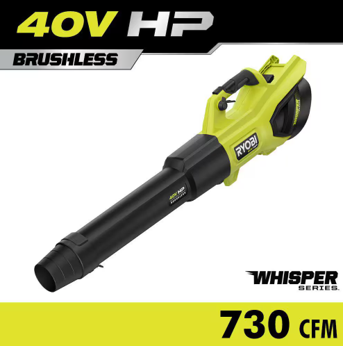 Ryobi - 40V HP Brushless 190 MPH 730 CFM Cordless Battery Jet Fan Leaf Blower (Tool Only)