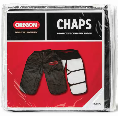 Protective Chainsaw Chaps, Black, 8 Layers of Breathable Warp Knit Chainsaw Protection, 1-Size Fits All