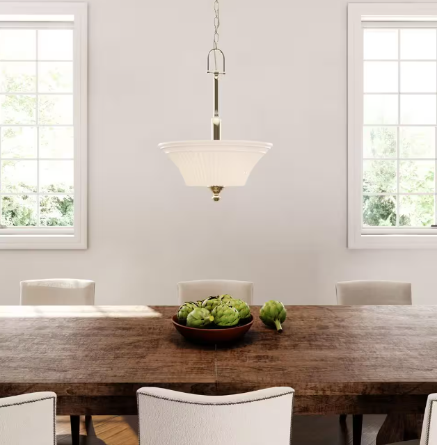 Creekford 3-Light Brushed Nickel Pendant with Frosted Glass Shade