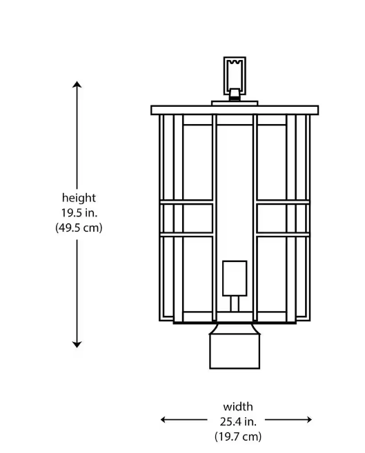 Glenfield 1-Light Black Outdoor Lamp Post Light Fixture with Seeded Glass