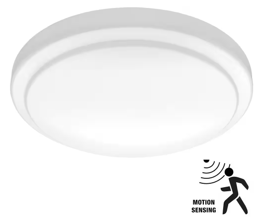 Commercial Electric - 12 in. Motion Sensing Closet Light LED Flush Mount Ceiling Light 1000 Lumens 4000K Bright White Garage Storage Room