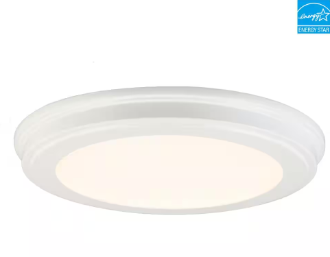 Commercial Electric - 13 in. White Selectable LED Flush Mount